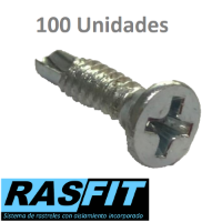 Imagen de 100 Tornillos de 4x16 autoroscante cabeza plana para Rasfit