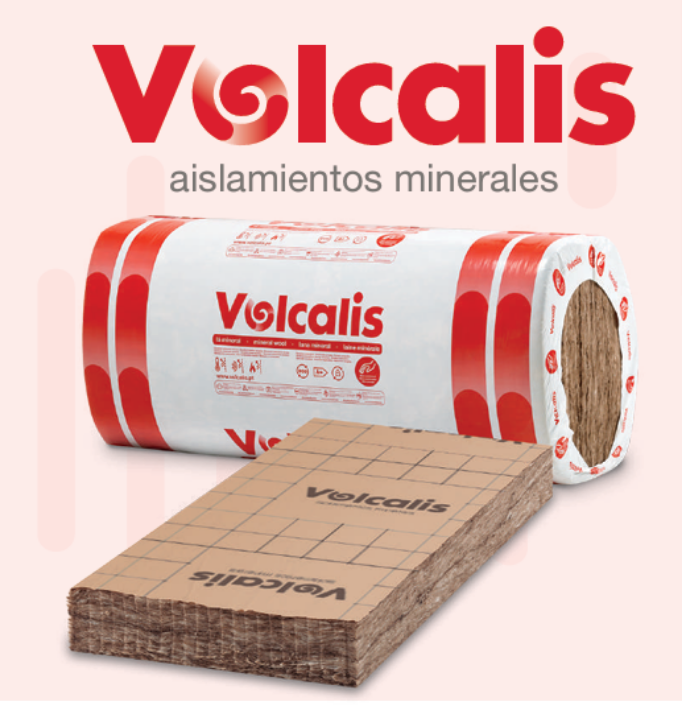 Imagen de Lana mineral de 50mm Volcalis Alpha con papel kraft,  #9.72m2, (Formato 12uds = 1.35x0.6)