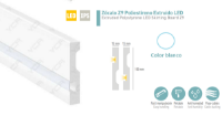 Imagen de Rodapié de XPS blanco YCR para colocar luz Led. Alto 10 cm, espesor 15 mm, largo 235 cm. (RODAPIE)