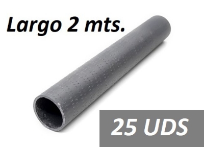 Imagen de 25 TUBOS DE PLÁSTICO PICADO DE 25 mm, 2 metros de largo 