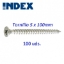 Imagen de 100 Tornillos zincado rosca madera 5x100 INDEX