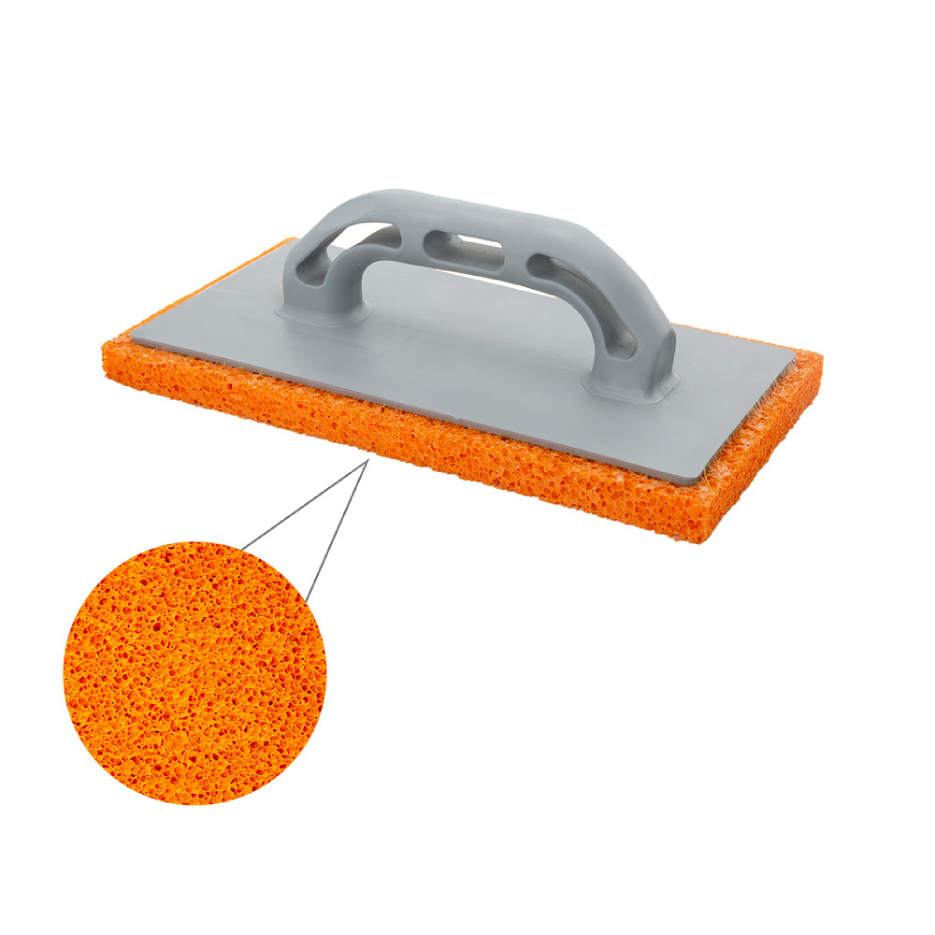 Imagen de Talocha de espuma naranja con mango de fibra 140x280mm. Para acabado grueso - 02300357