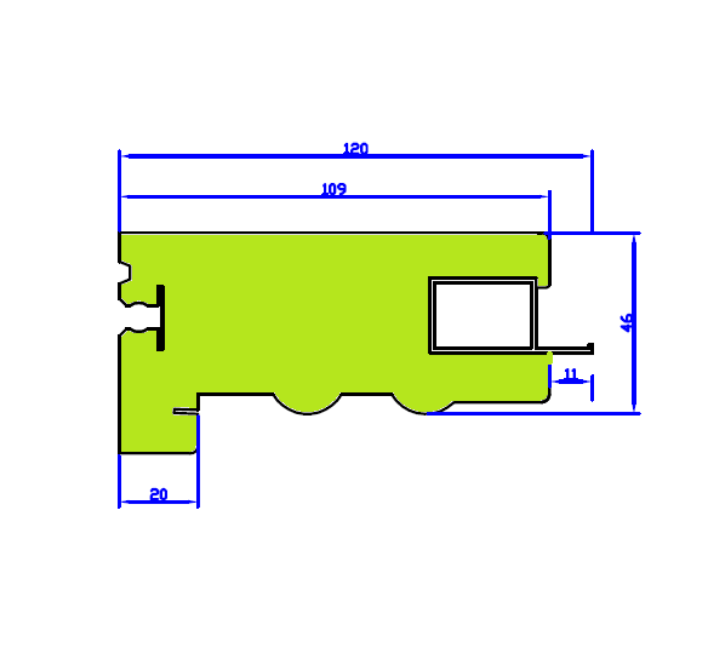 Imagen de Barra de ISOMARCO-120 para ventanas CON persiana, PROF: 120mm