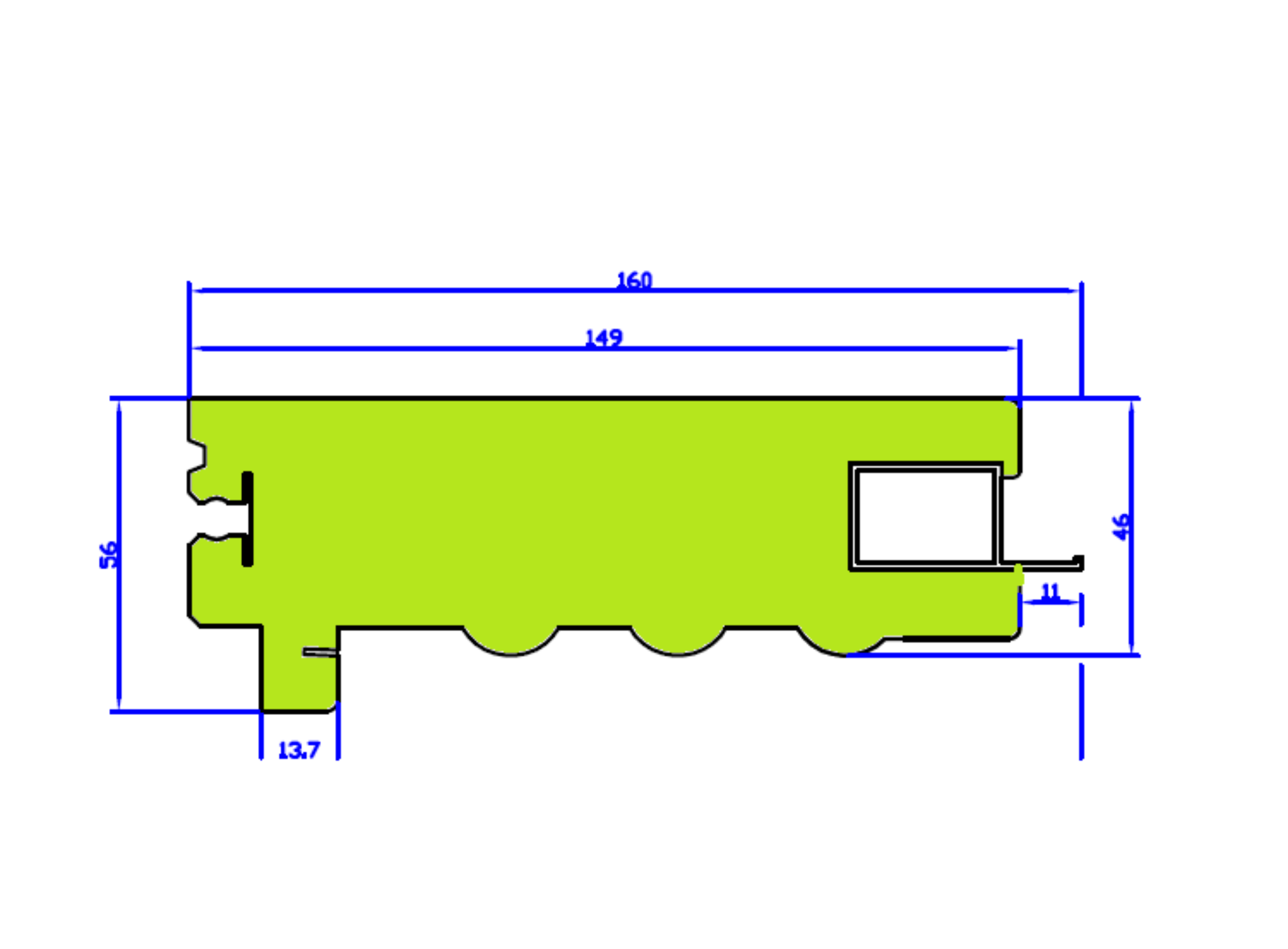 Imagen de Barra de ISOMARCO-160 para ventanas CON persiana, PROF: 160mm