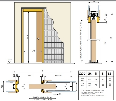 Imagen de Casoneto para puerta de 62 en tabique de pladur