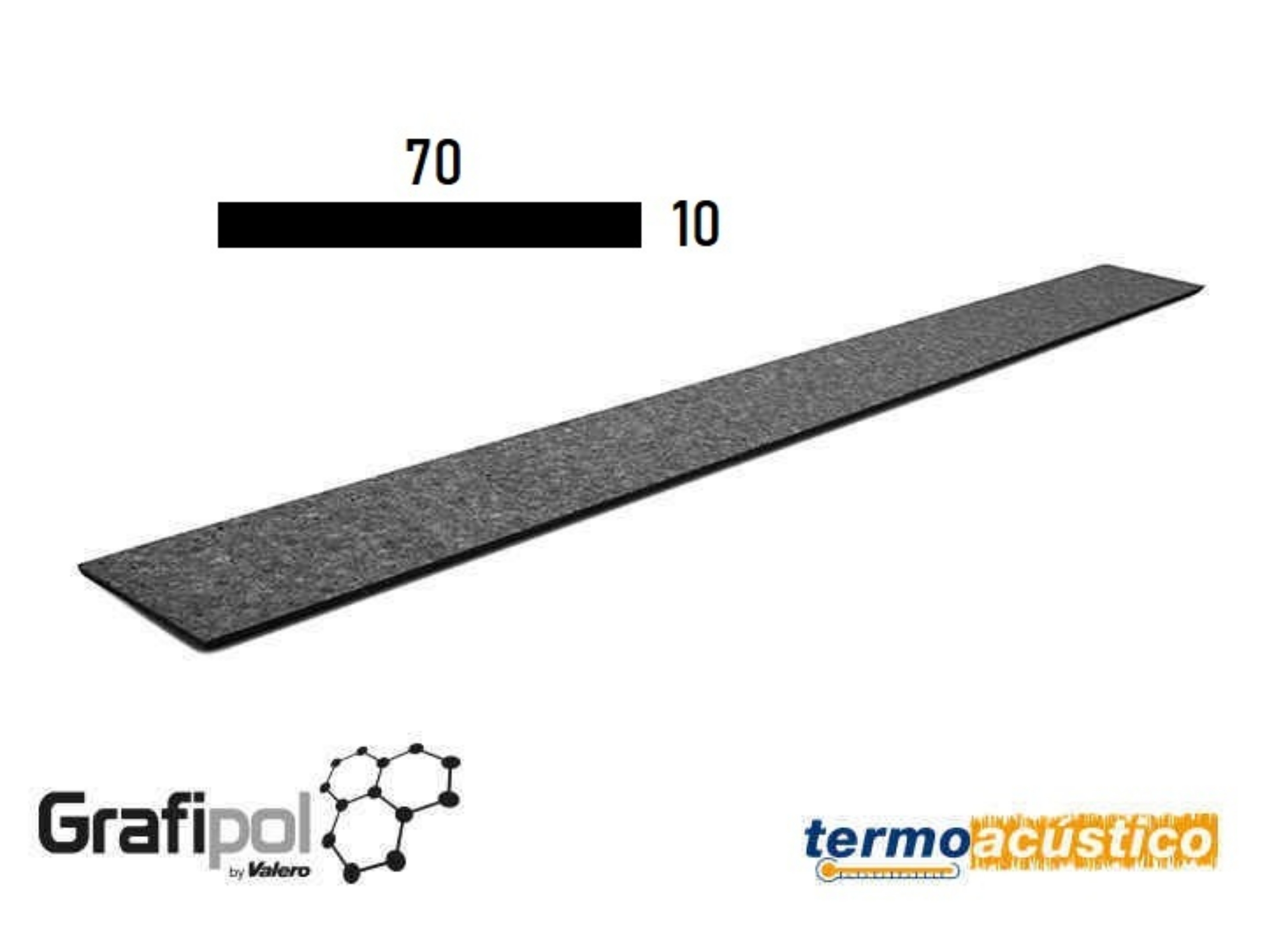 Imagen de 40 Tiras de eps GRAFIPOL ® TR-0, espesor (# 10mm). Formato [70X1000] [40ml.].