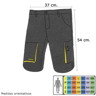 Imagen de Pantalón corto de trabajo gris/amarillo Talla 38/40 S