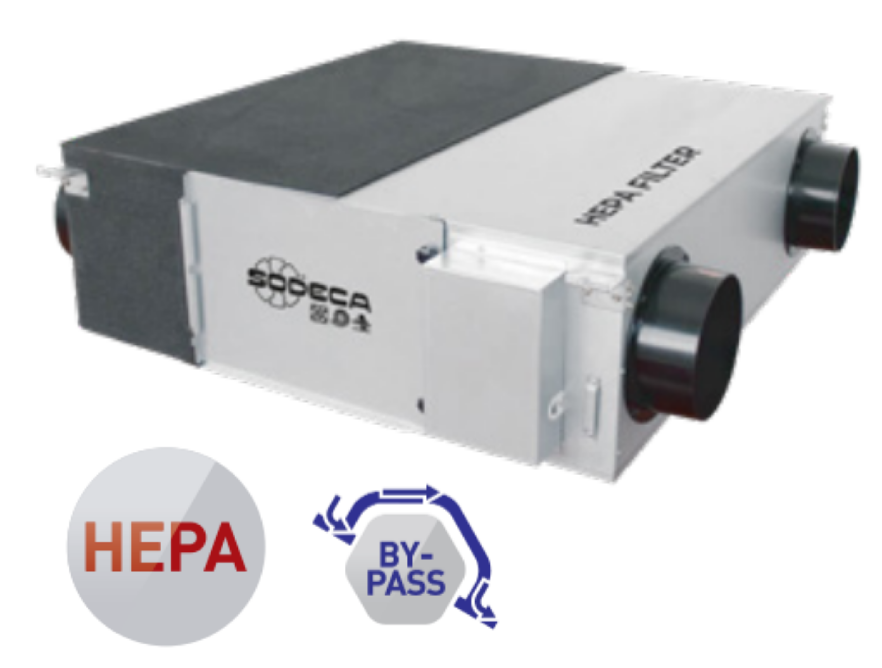 Imagen de SODECA REB-HEPA-40 Equipo HRV por conductos 400m3/h.