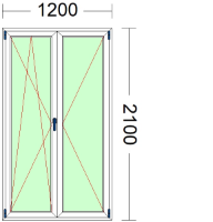 Imagen de PUERTA DE DOS HOJAS, OSCILOBATIENTE DE 1200 X 2100
