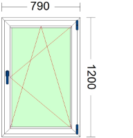 Imagen de VENTANA DE UNA HOJA OSCILOBATIENTE DE 790 X 1200