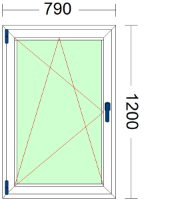 Imagen de VENTANA DE UNA HOJA OSCILOBATIENTE DE 790 X 1200