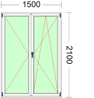 Imagen de PUERTA DE DOS HOJAS, OSCILOBATIENTE DE 1500 X 2100