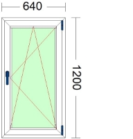 Imagen de VENTANA DE UNA HOJA OSCILOBATIENTE DE 640 X 1200