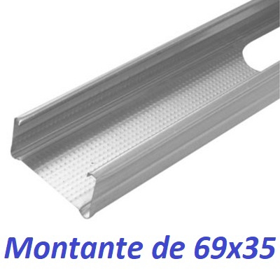 Imagen de PYL70M30  Montante vertical de 69x35, [LARGO 3 MTS]