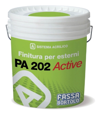 Imagen de PA 202 ACTIVE - Pintura acrílica con elevada cubrición para fachadas - Cubo de 14 lts., Rendimiento 56 m2. aprox., color blanco