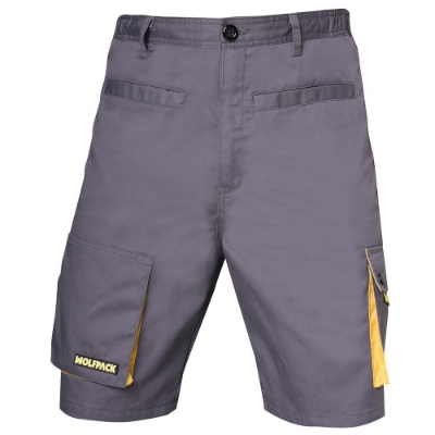 Imagen de Pantalones Cortos DeTrabajo, Multibolsillos, Resistentes, Gris/Amarillo Talla 42/44 M