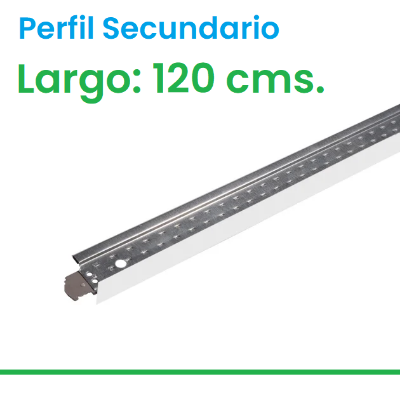 Imagen de Perfil secundario para techo desmontable *BLANCO* Largo 1.2 mts.