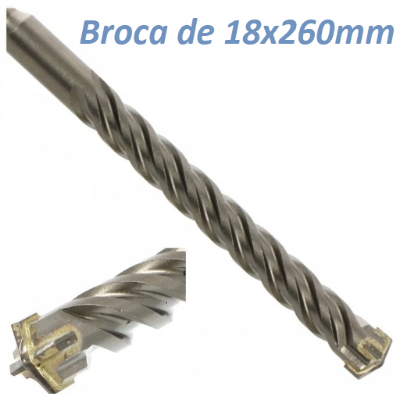 Imagen de Broca Jufisto  18 X 260mm SDS Doble Hélice