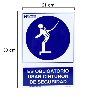Imagen de Cartel Uso Obligatorio Cinturon Seguridad 30x21 cm.