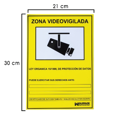 Imagen de Cartel Zona Videovigilada 30x21 cm.