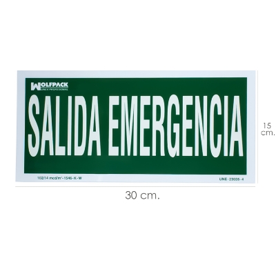 Imagen de Cartel Salida De Emergencia 15x30 cm.