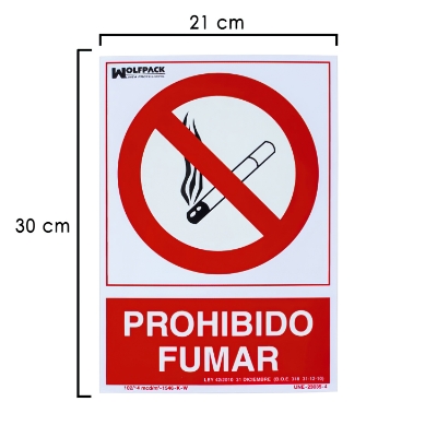 Imagen de Cartel Prohibido Fumar 30x21 cm.