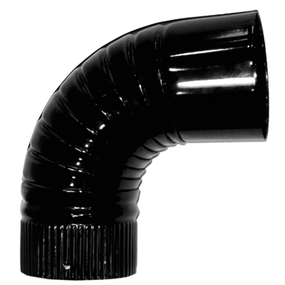 Imagen de Codo Estufa Color Negro Vitrificado de 110 mm. 90°.