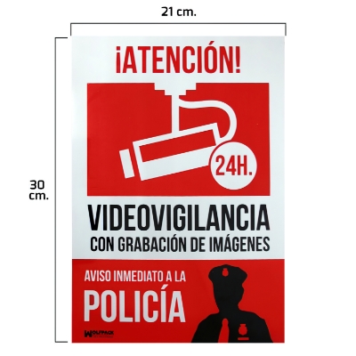 Imagen de Cartel Alarma Conectada Aviso a Policia 30x21