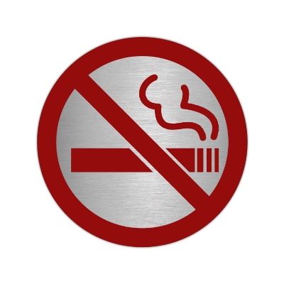 Imagen de Placa Adhesiva "No Fumar" Acero Inoxidable Ø 7 cm.