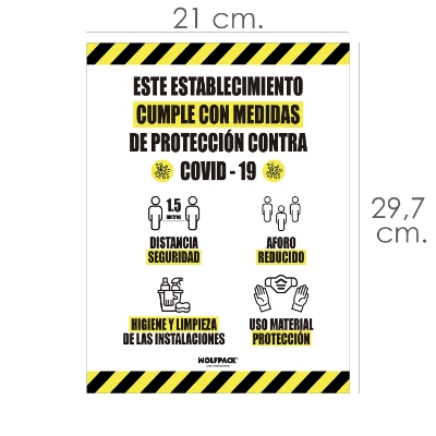 Imagen de Rotulacion Cartel Cumple Normas Covid19 Adhesivo Tamaño Folio (A4 )