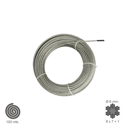 Imagen de Cable Galvanizado   6  mm. (Rollo 100 Metros) No Elevacion