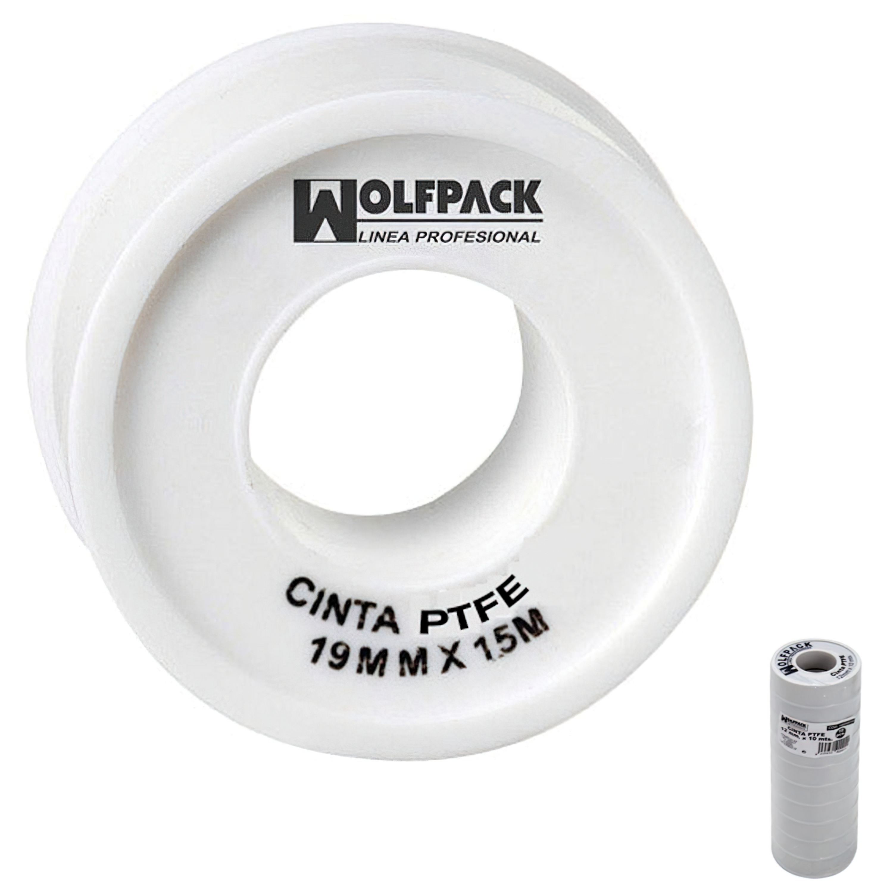 Imagen de Cinta PTFE Wolfpack  19 mm. x 15 m. (Paquete de 10 Rollos)