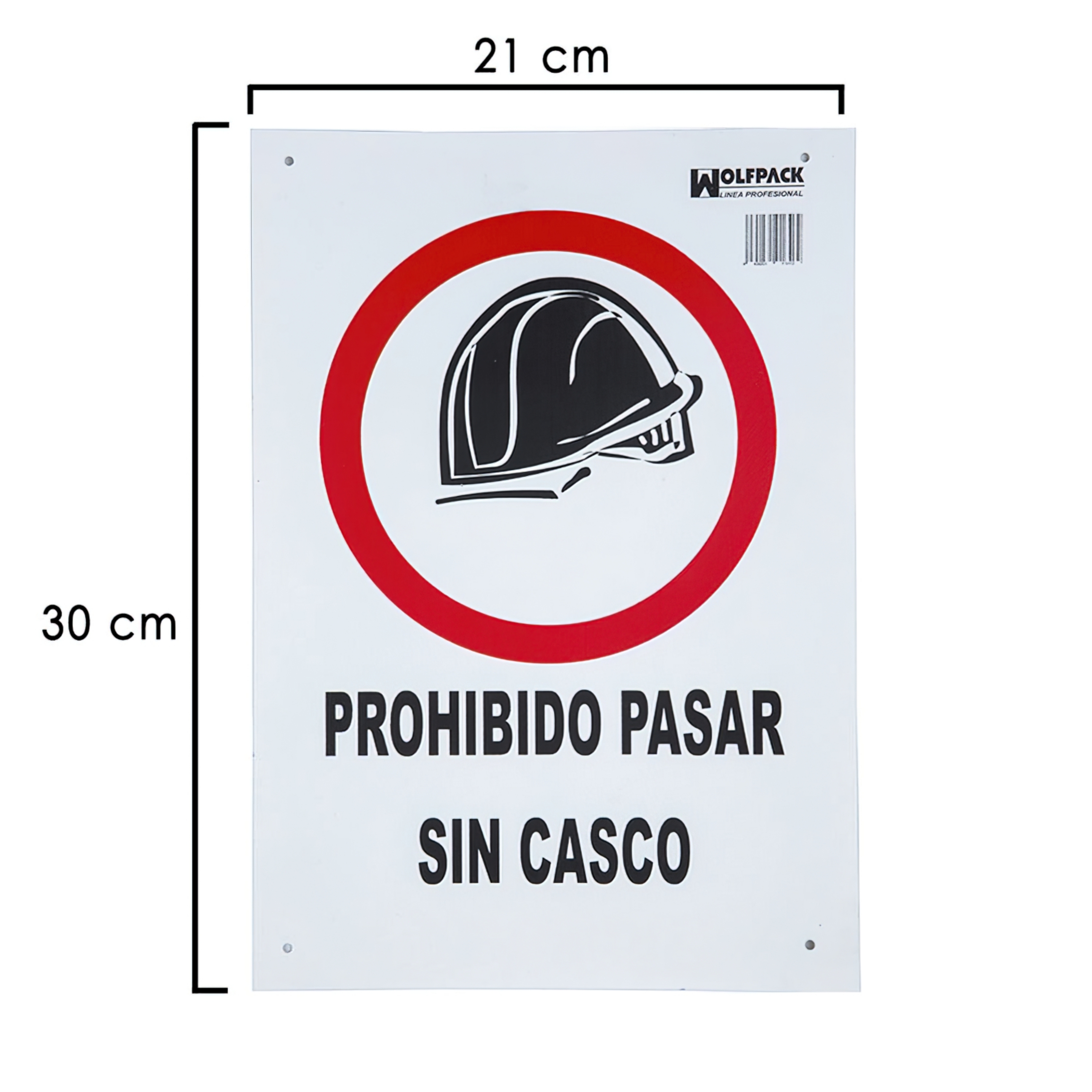 Imagen de Cartel Prohibido Pasar Sin Casco 30x21 cm.