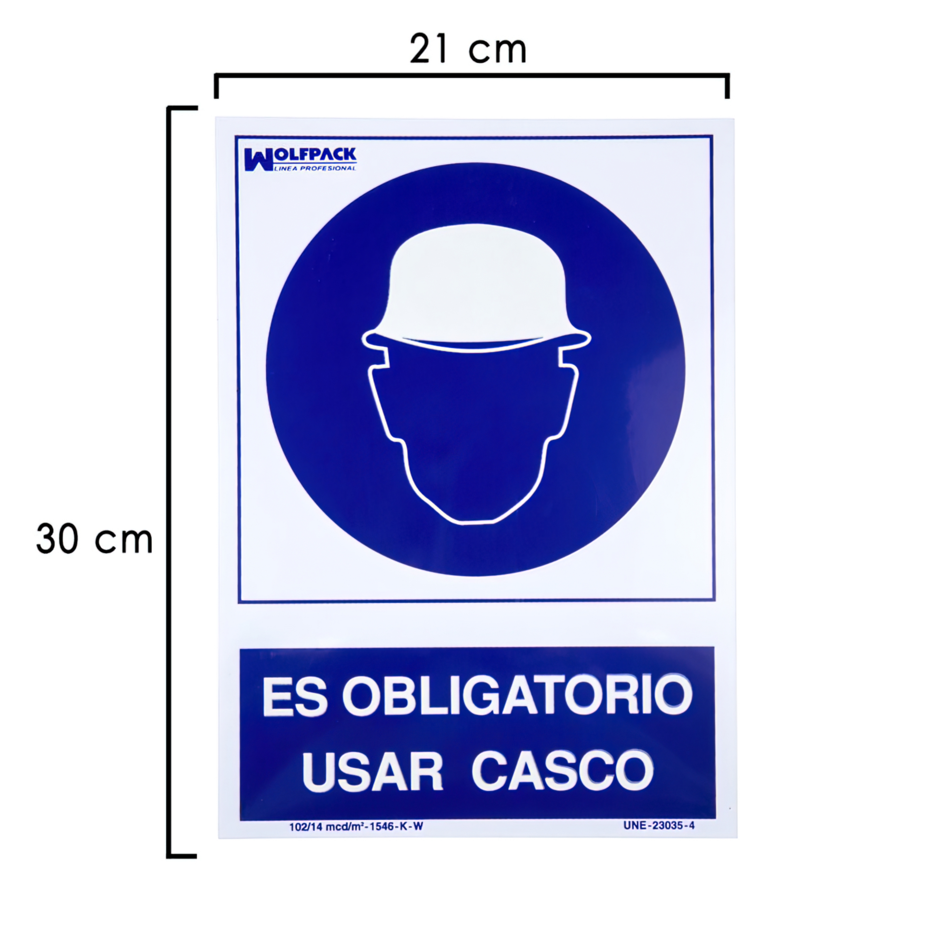 Imagen de Cartel Obligatorio Usar Casco 30x21 cm.
