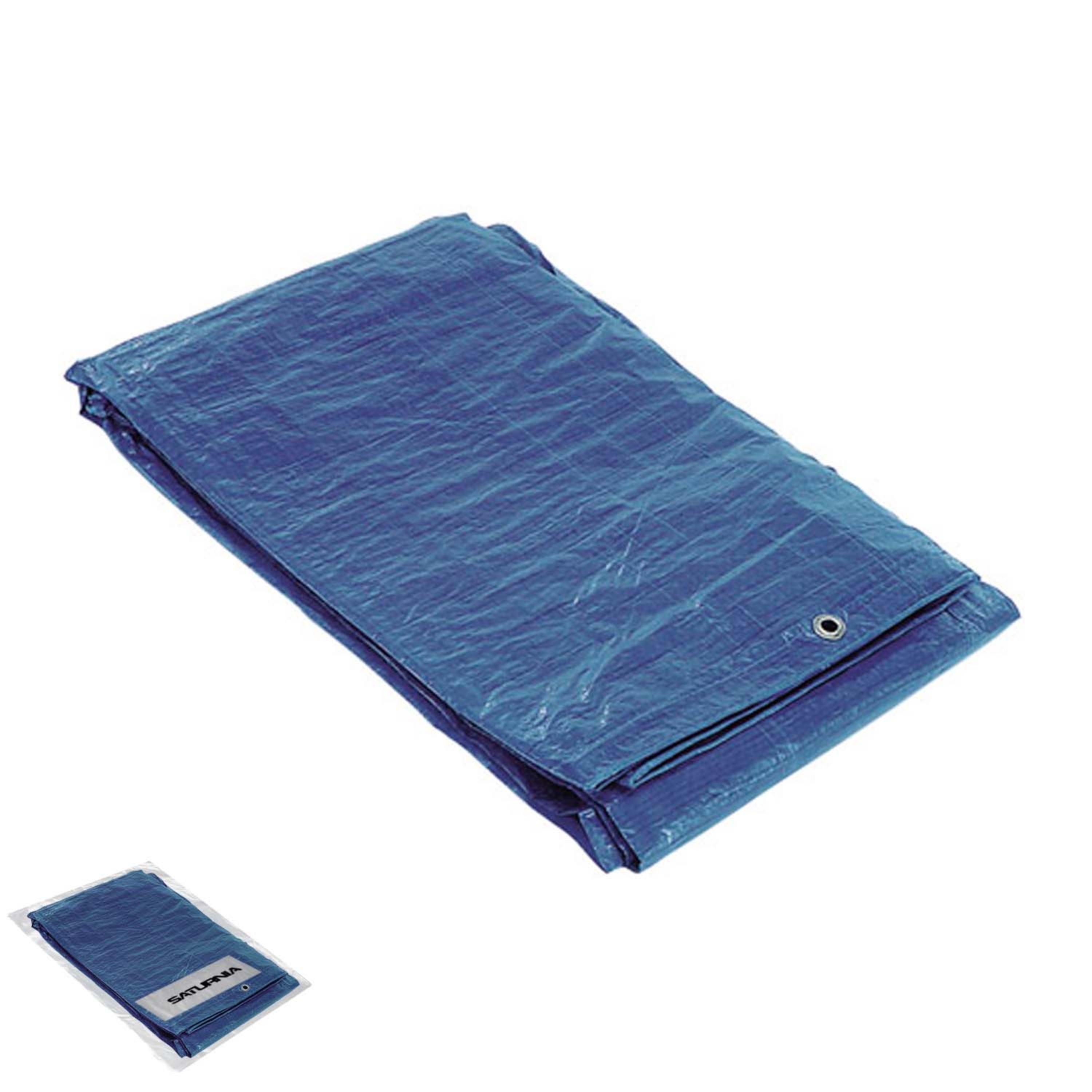 Imagen de Lona Impermeable Reforzada 3 x4 metros (Aproximadamente) Con Ojetes Metálicos, Lona de Protección Duradera, Color Azul.