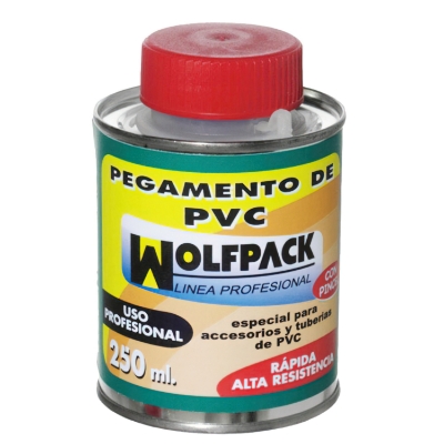 Imagen de Pegamento PVC  Wolfpack  Con Pincel   250 ml.