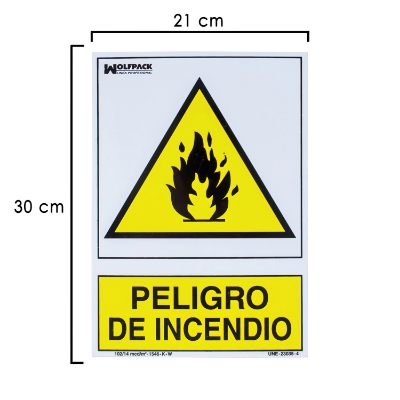 Imagen de Cartel Peligro De Incendio 30x21 cm.