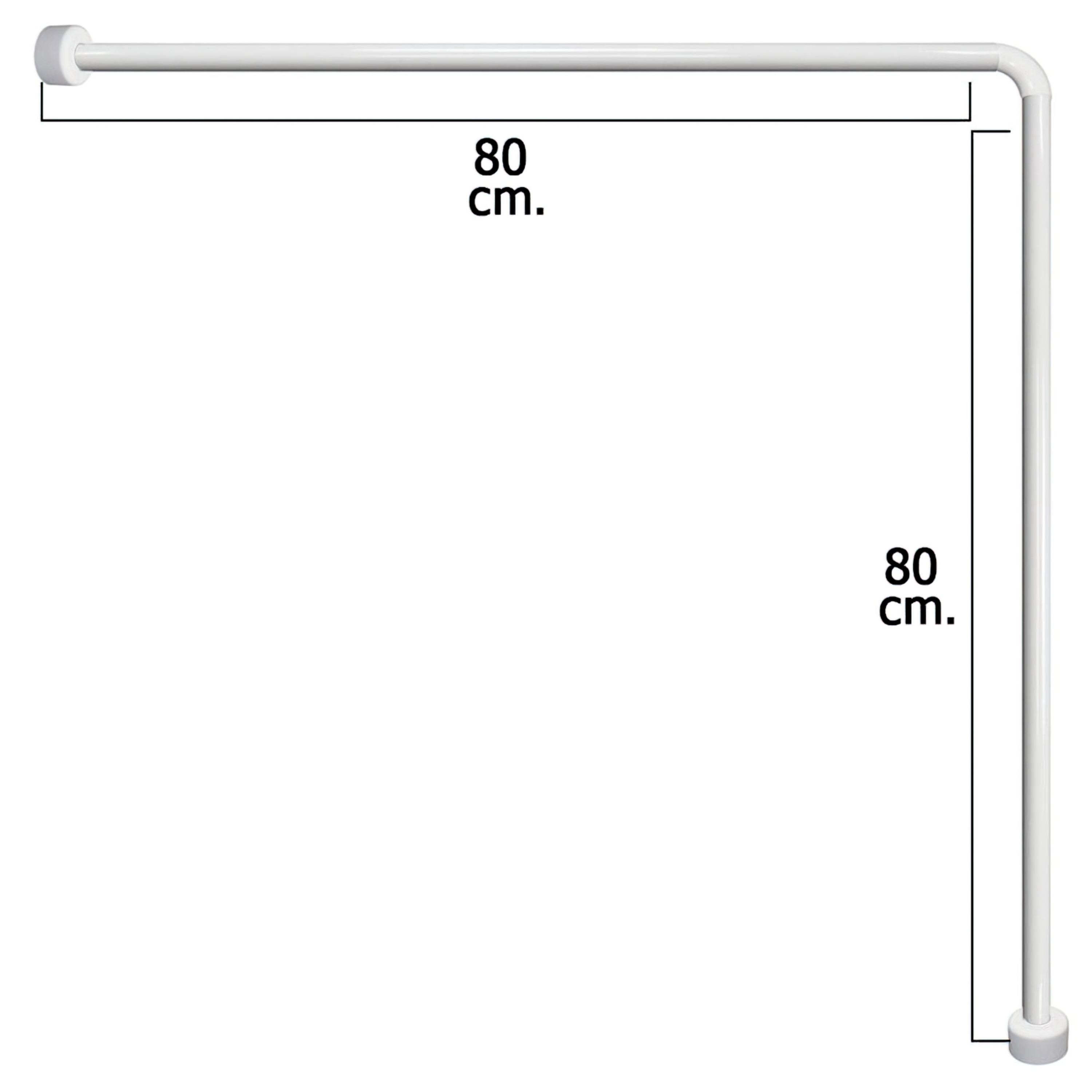 Imagen de Barra Para  Cortina Ducha Universal Aluminio Blanco 80x80 cm.