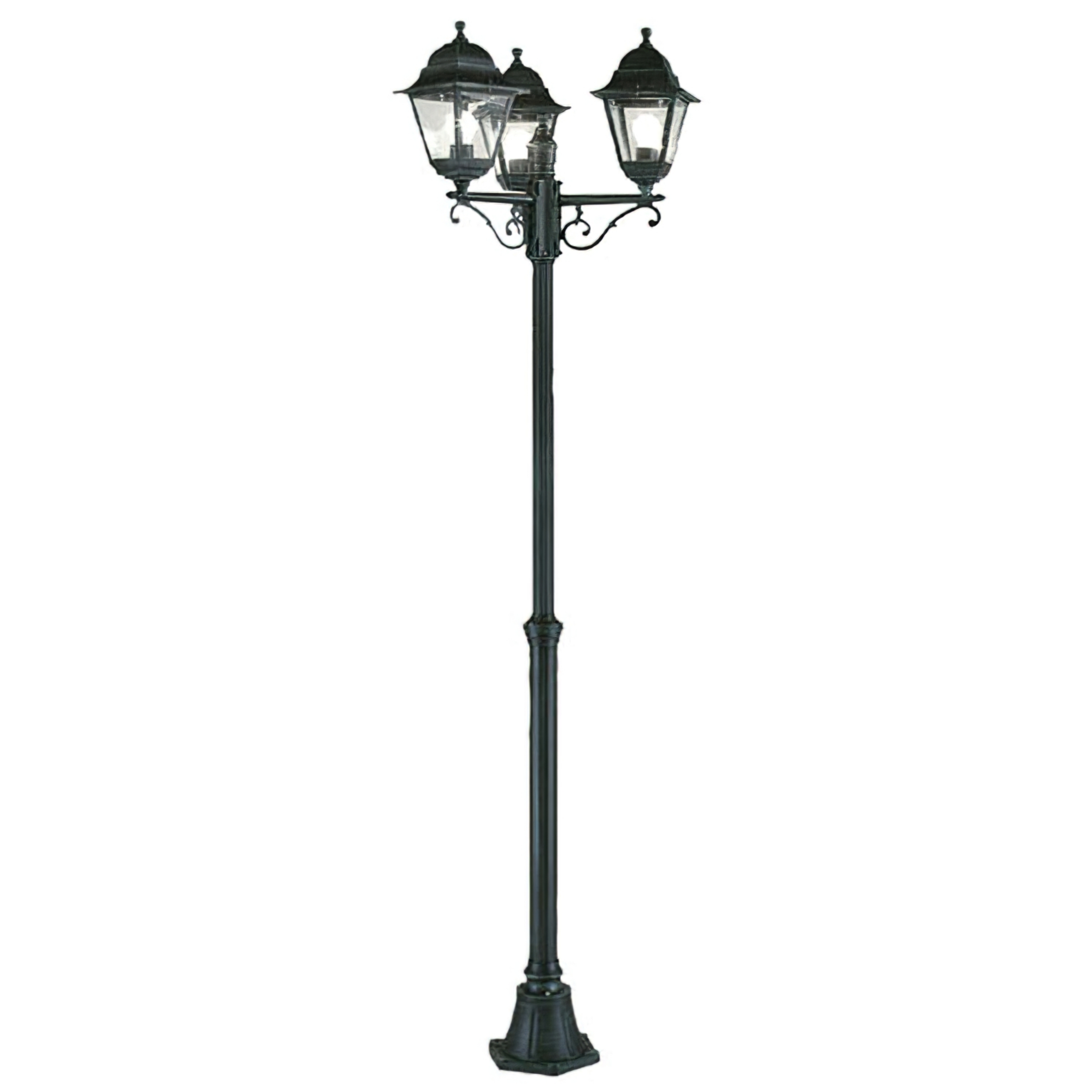 Imagen de Farol Jardin Extensible Con Columna 3 Faroles 2 Metros  Negro