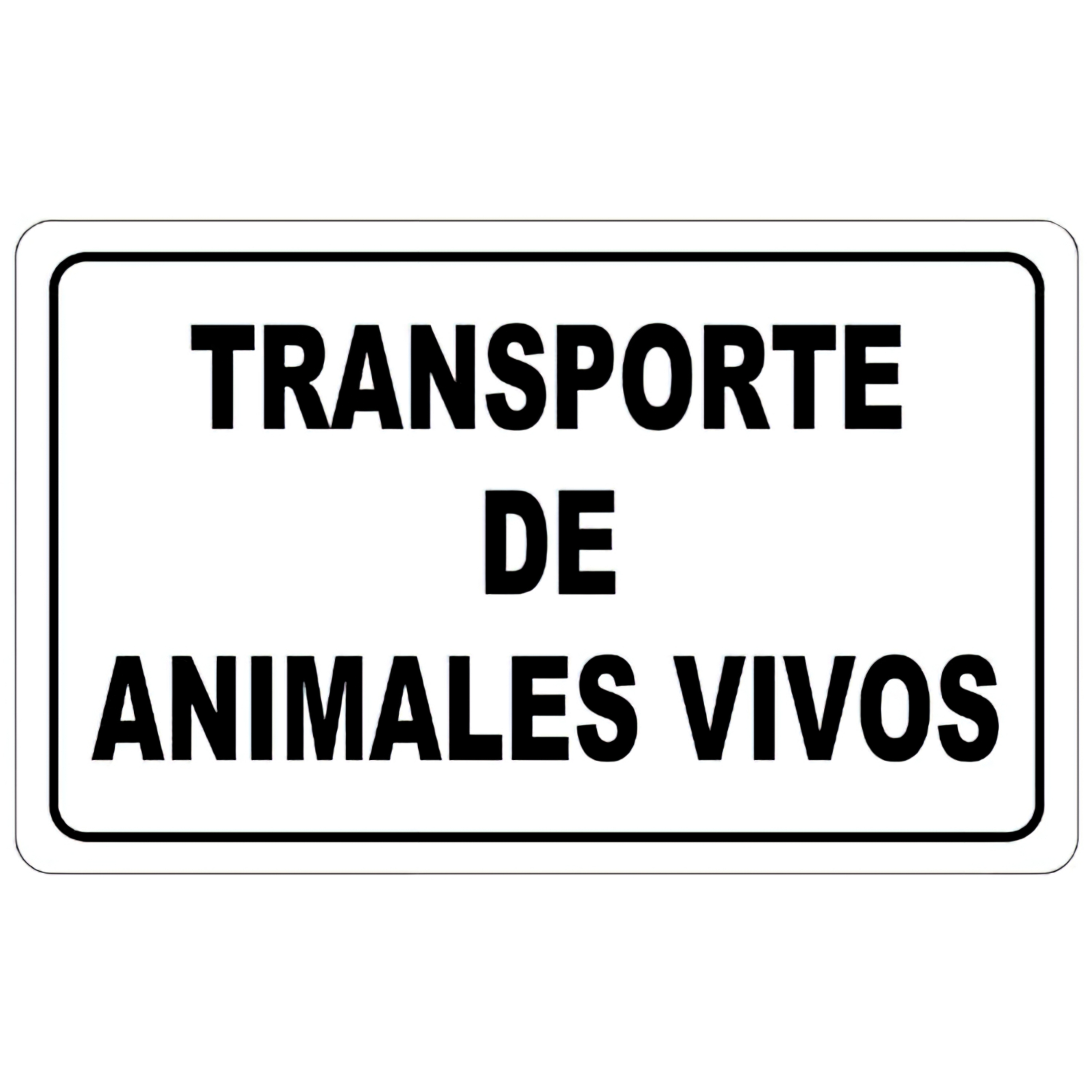 Imagen de Cartel Transporte Animales Vivos 30x21 cm.