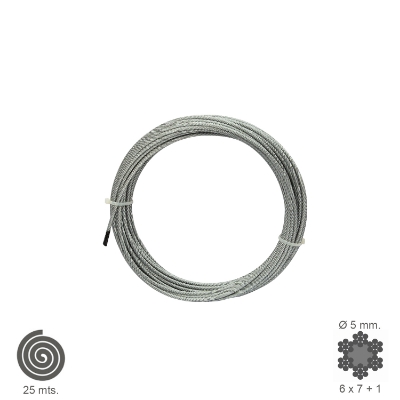 Imagen de Cable Galvanizado    5 mm. (Rollo 25 Metros) No Elevacion