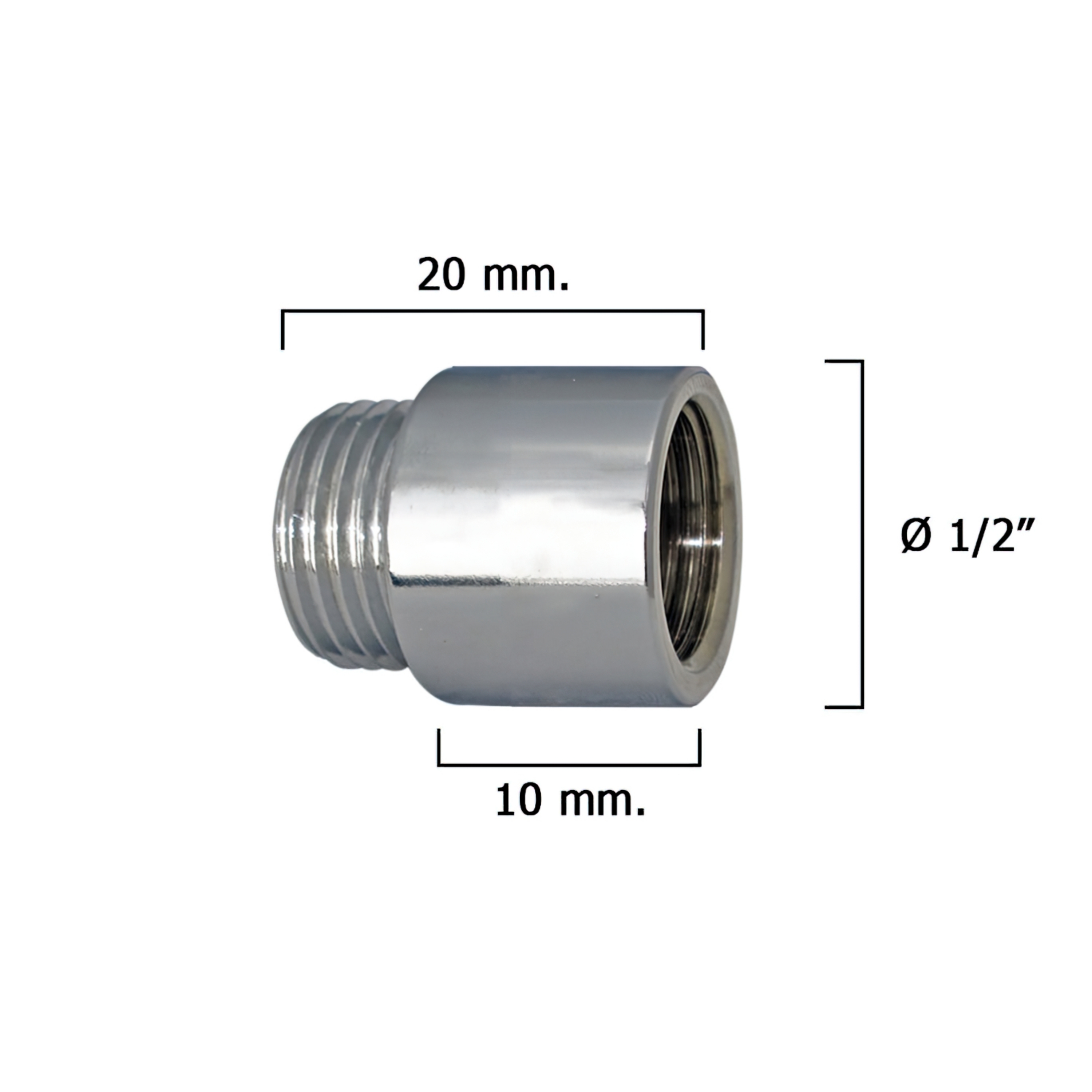 Imagen de Alargadera Redonda Cromo  1/2" x 10