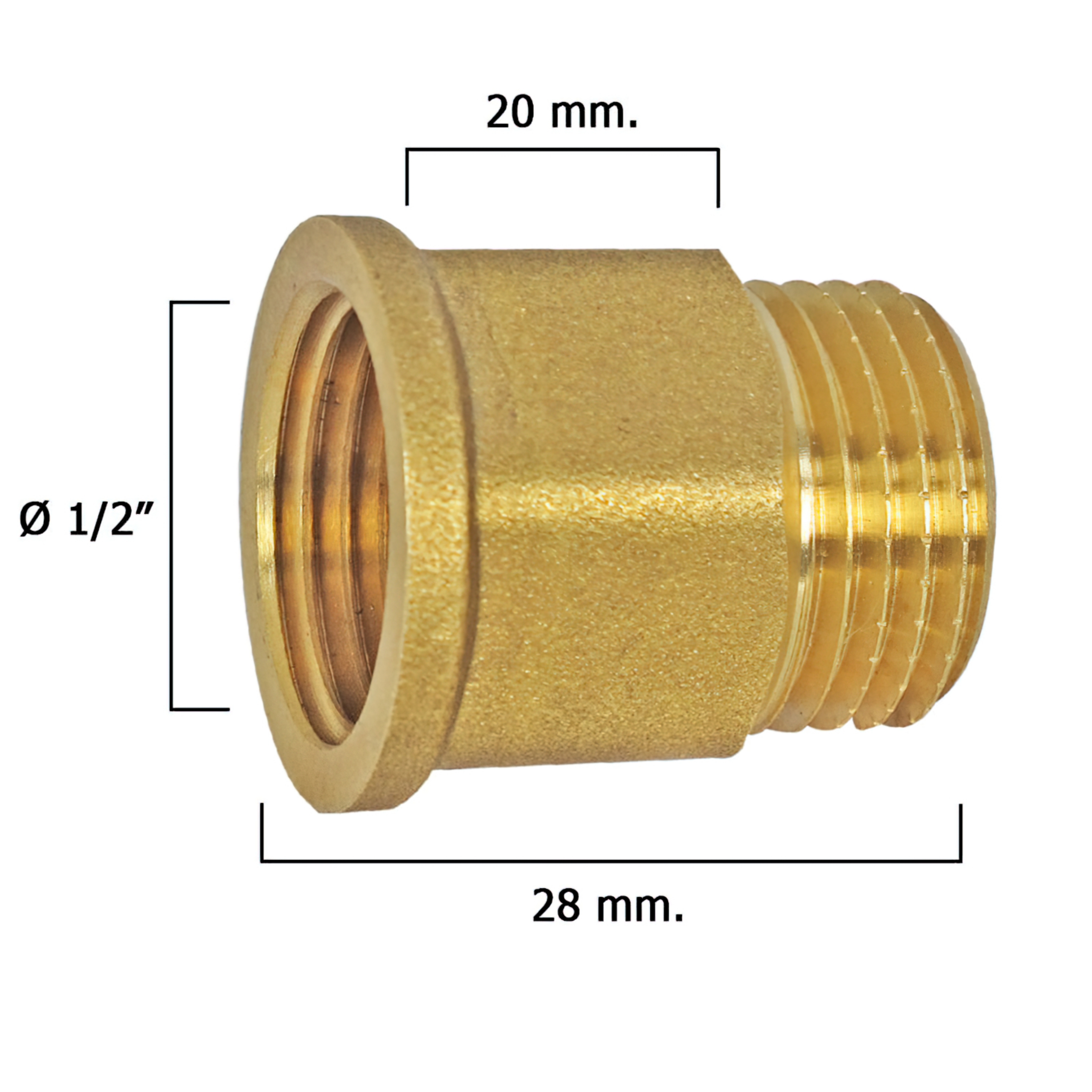 Imagen de Alargadera Hexagonal Pulida 1/2x20