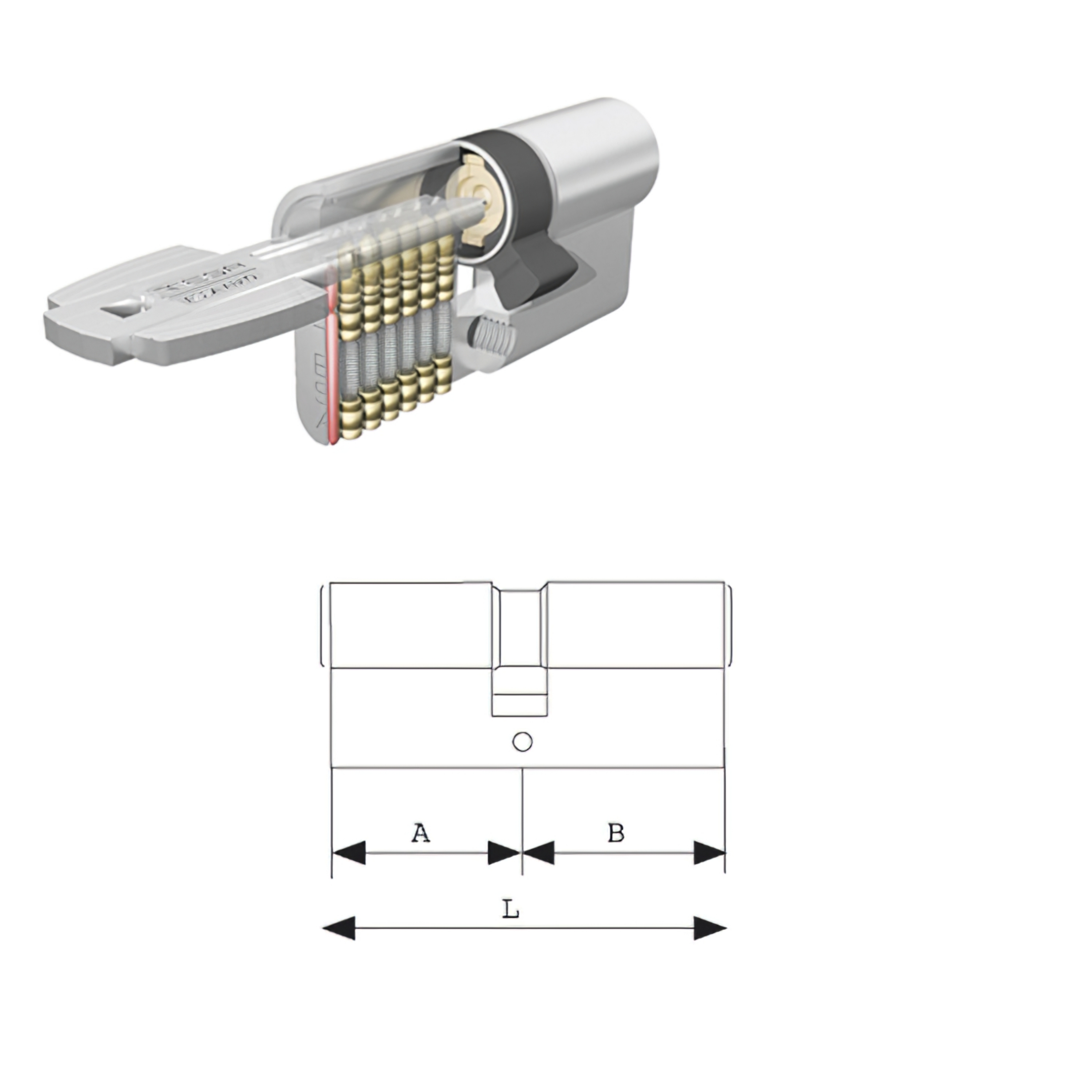 Imagen de Cilindro Tesa Seguridad T60 /35x35  Latonado