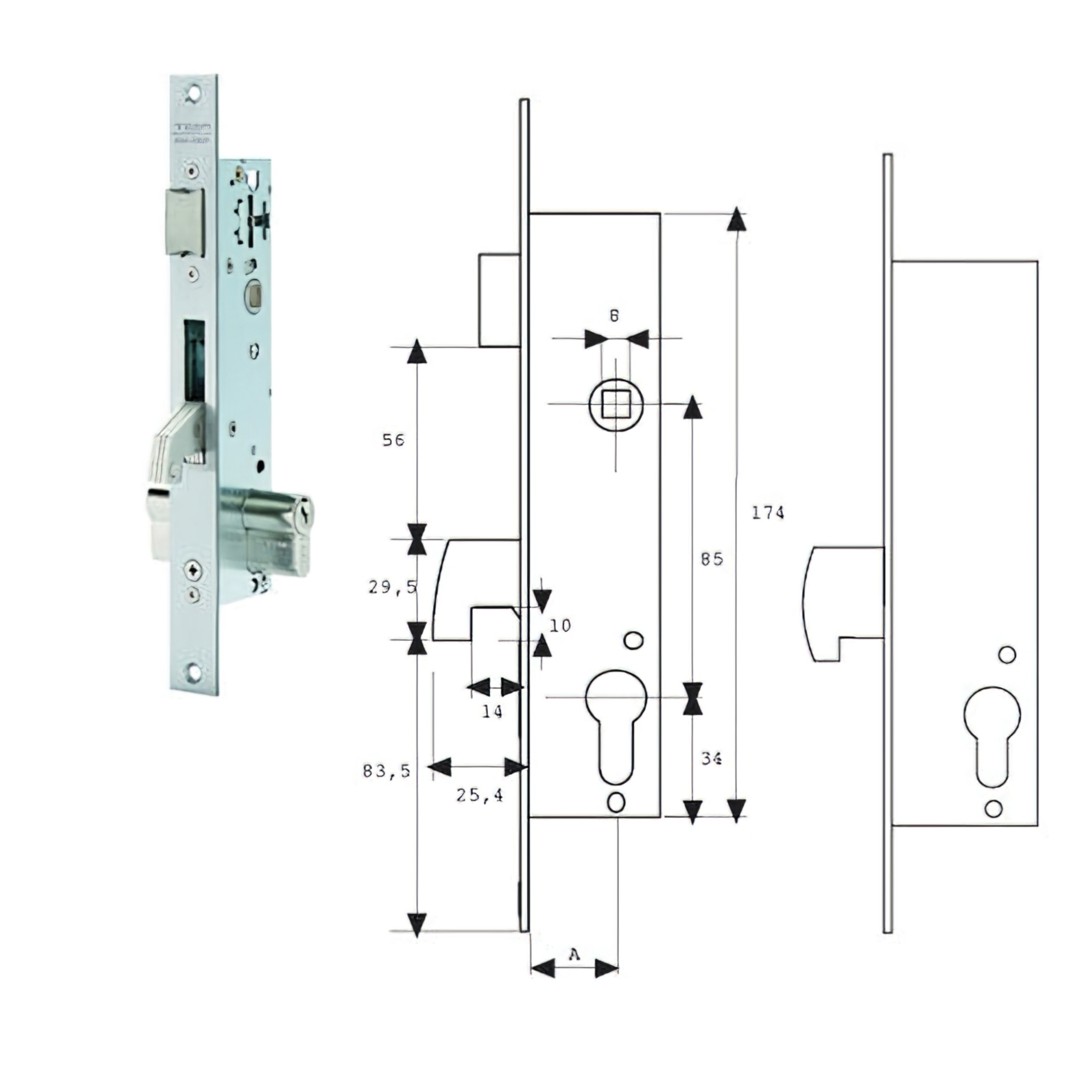 Imagen de Cerradura Tesa 2241/20/3ai