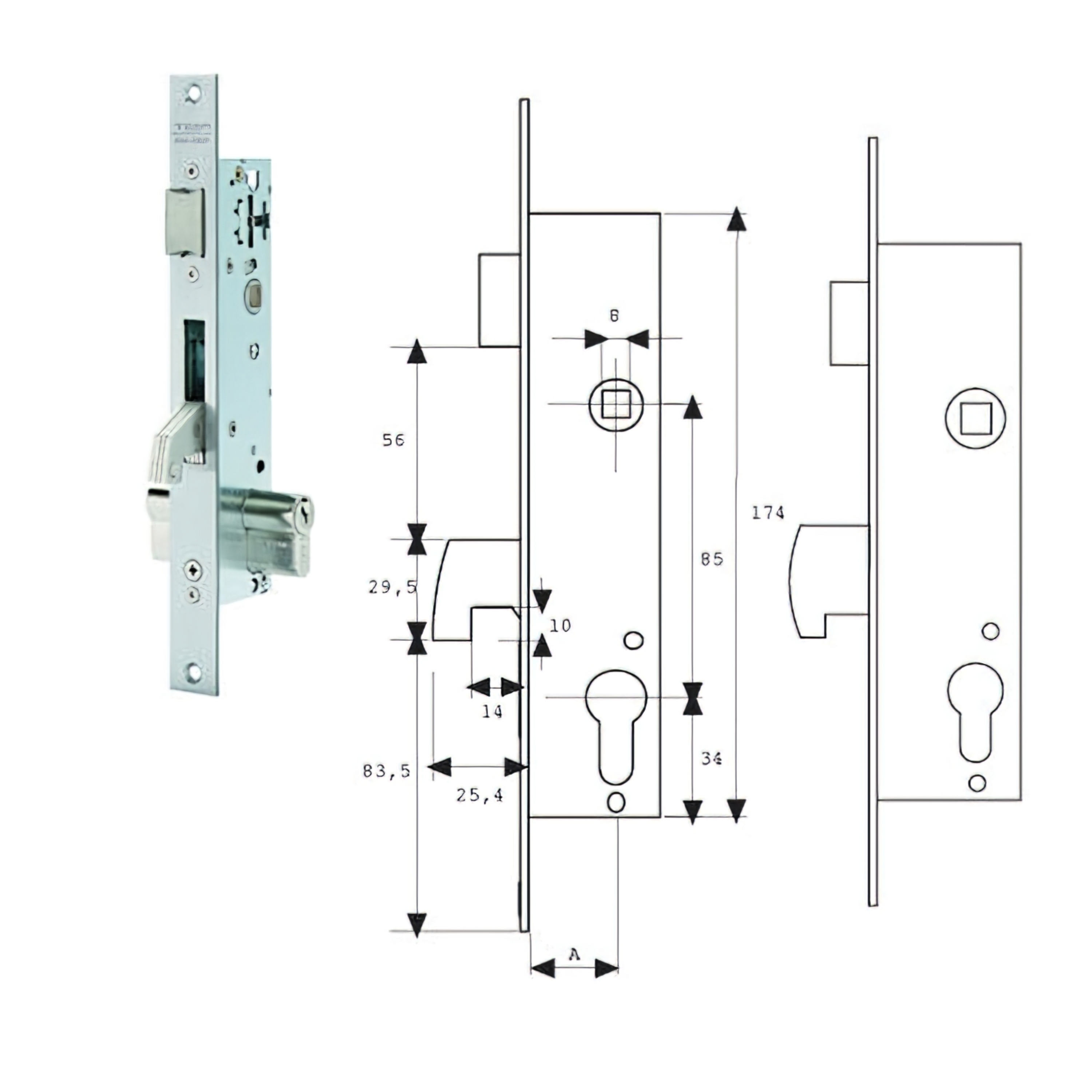 Imagen de Cerradura Tesa 2240/20/3ai