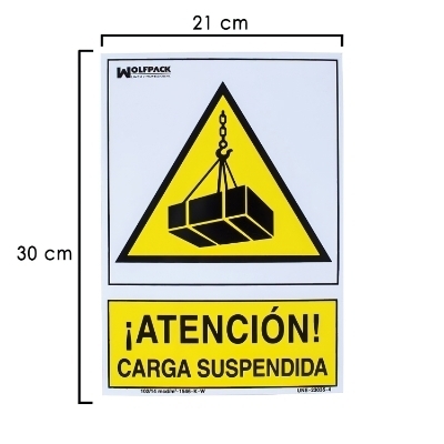 Imagen de Cartel Peligro Carga Suspendida 30x21 cm.