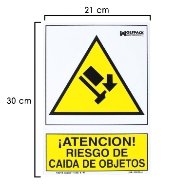 Imagen de Cartel Riesgo Caida De Objetos 30x21 cm.