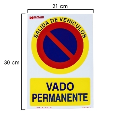 Imagen de Cartel Vado Permanente 30x21 cm.