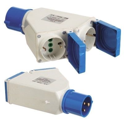 Imagen de Adaptador Industrial Cetac Schuko Doble 2p Con Tapa